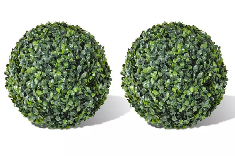 Konstväxt Buxbom 2 st bollar 35 cm - Grön - Konstgjorda växter