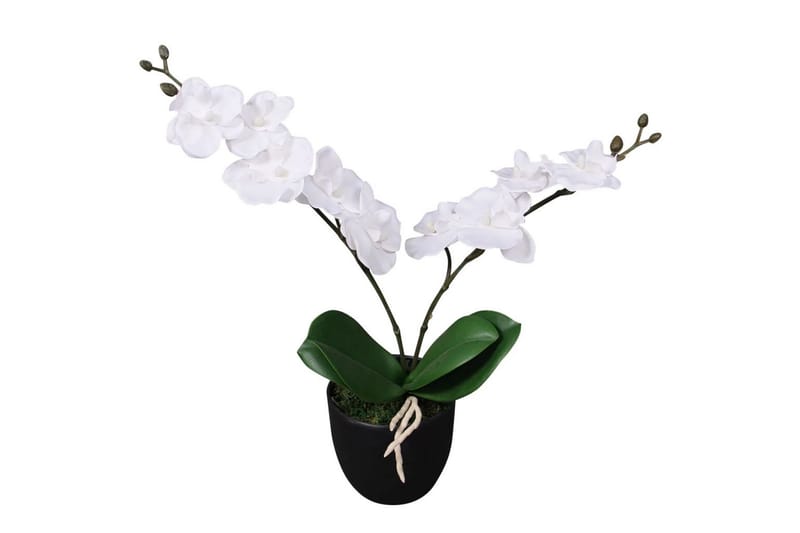 Konstväxt Orkidé med kruka 30 cm vit - Vit - Konstgjorda växter