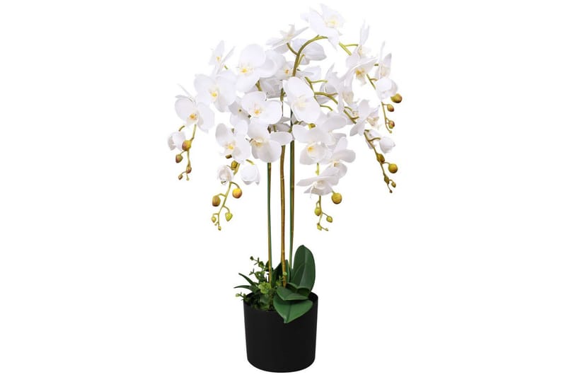 Konstväxt Orkidé med kruka 75 cm vit - Vit - Konstgjorda växter