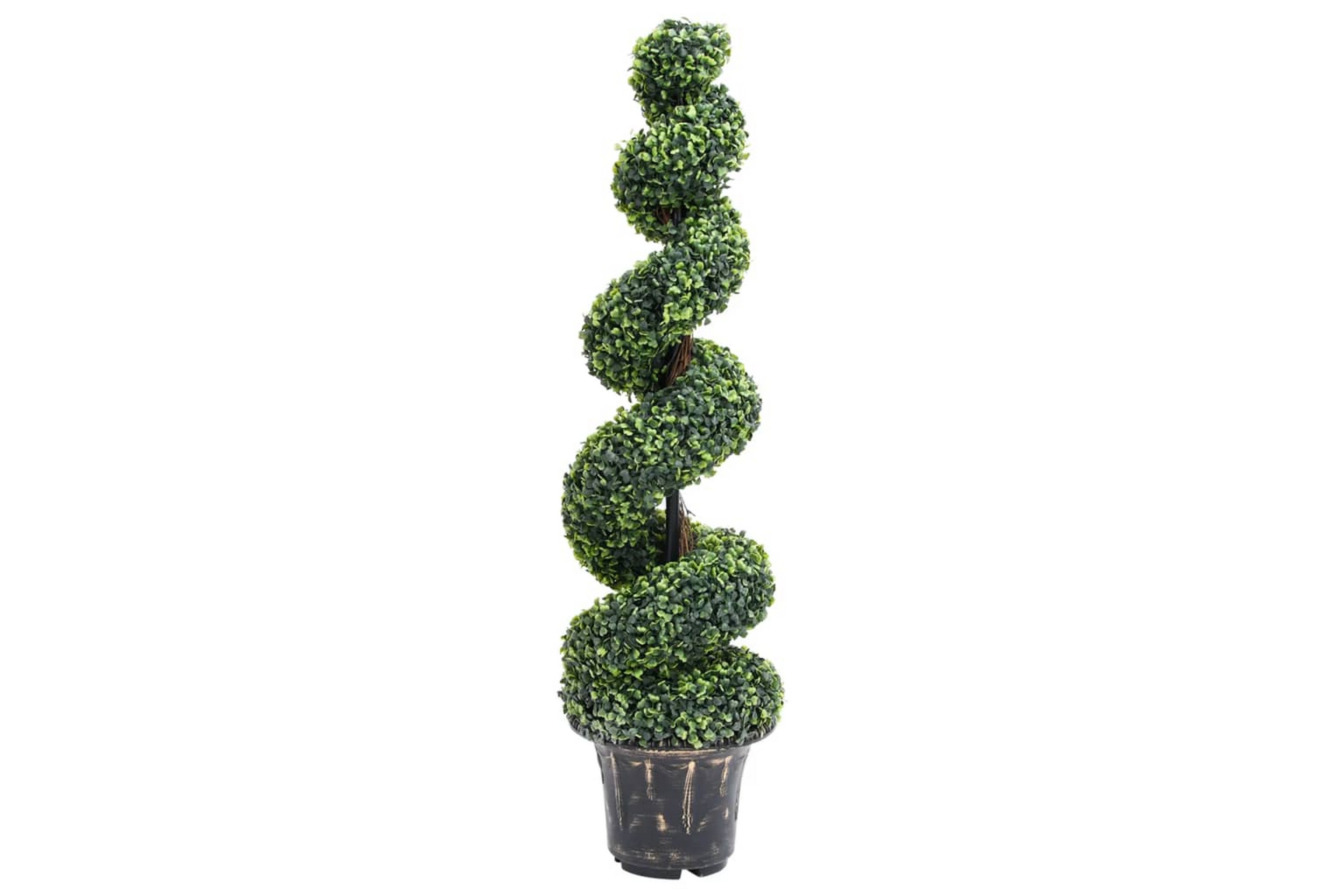 Konstväxt buxbomar spiral med kruka 117 cm grön – Grön