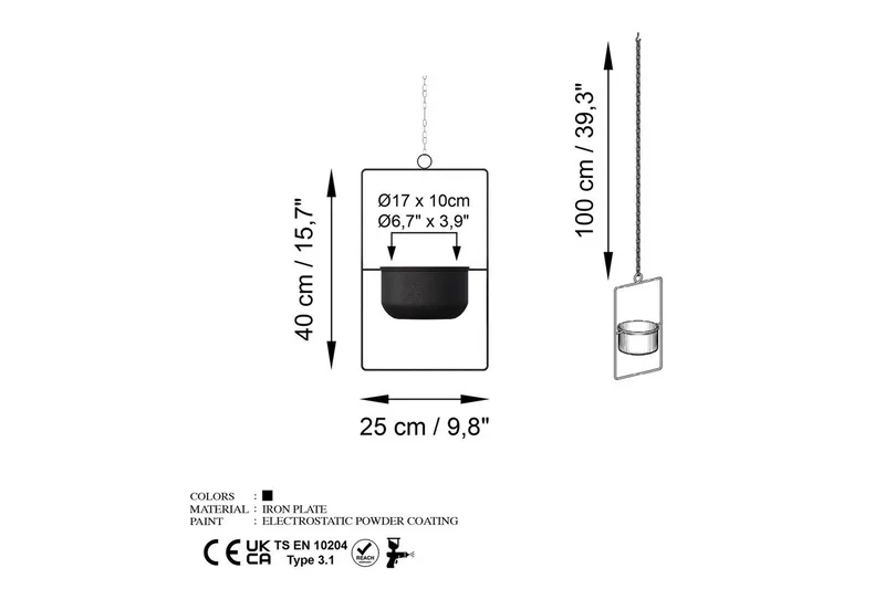Dekorativ Kruka Jathen Svart - Svart - Inredning & dekor - Dekor & inredningsdetaljer - Kruka & ytterkruka - Väggkruka