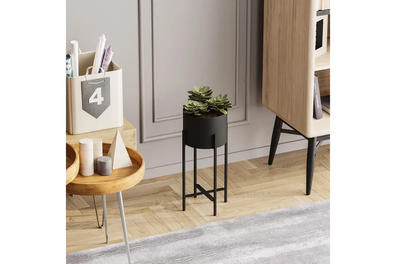 Dekorativ Kruka Mirven Svart 23 x 23 x 48 cm - 23 x 23 x 48 cm - Inredning & dekor - Dekor & inredningsdetaljer - Kruka & ytterkruka - Väggkruka