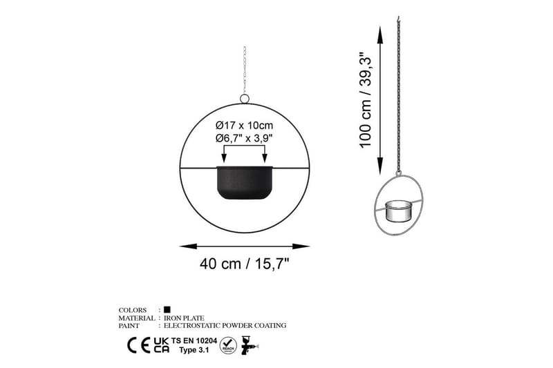 Dekorativ Kruka Velmor Svart - Svart - Inredning & dekor - Dekor & inredningsdetaljer - Kruka & ytterkruka - Väggkruka