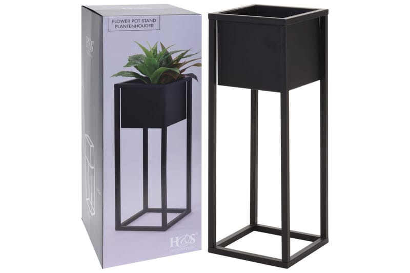 Home&Styling Blomkruka på stativ metall svart 60 cm - Svart - Blomkrukor
