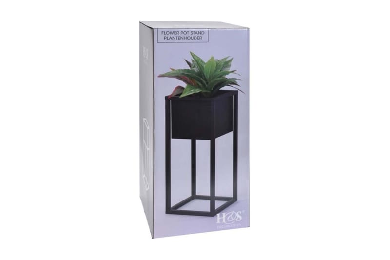 Home&Styling Blomkruka på stativ metall svart 50 cm - Svart - Blomkrukor