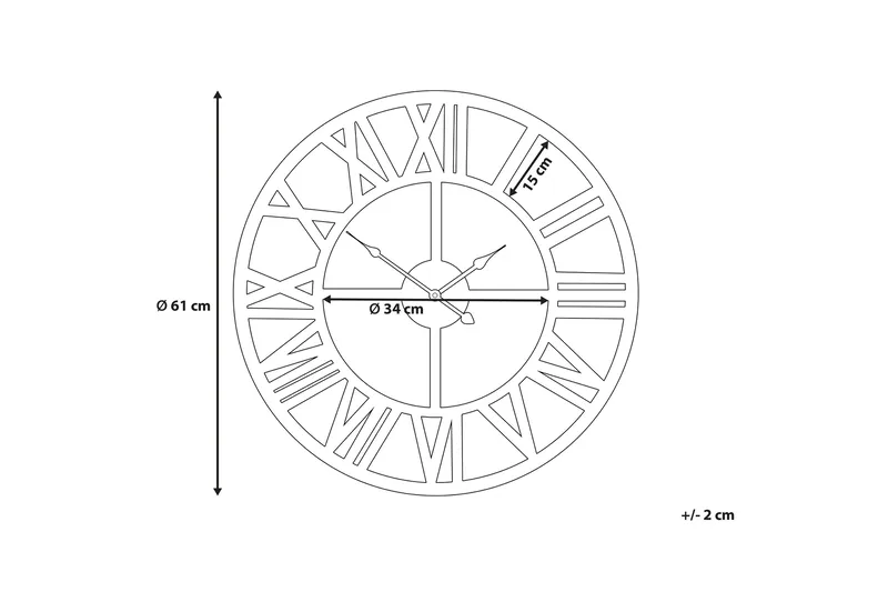 Nottwil Väggklocka 61 cm - Guld - Inredning & dekor - Dekor & inredningsdetaljer