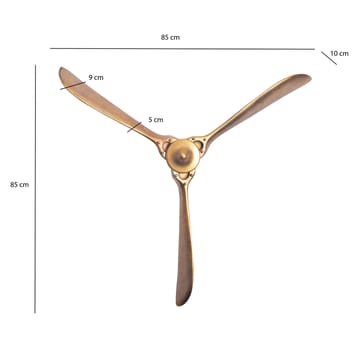 Ilvik Väggdekoration Propeller 85x85 cm i metall - guld - Inredning & dekor - Dekor & inredningsdetaljer - Prydnadssaker - Skulpturer