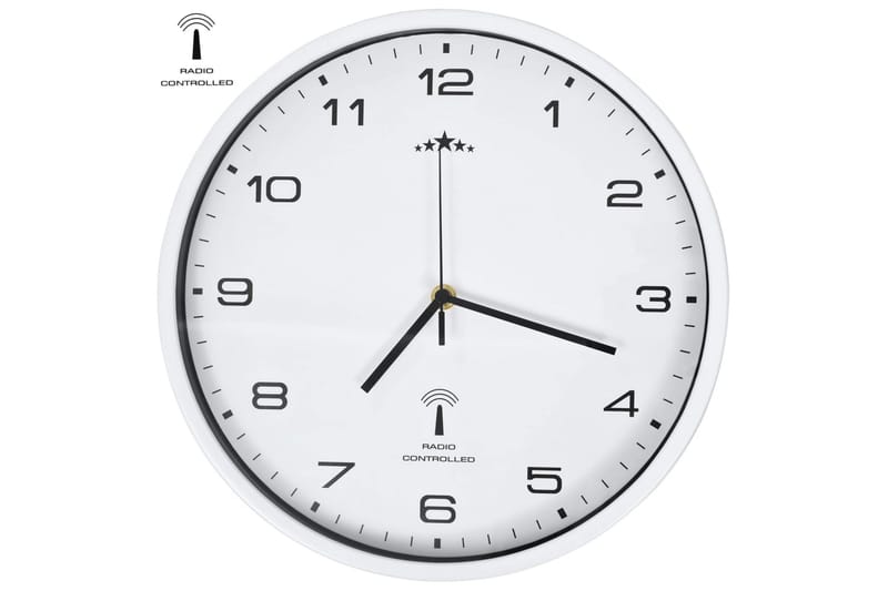 Radiostyrd väggklocka med Quartz-urverk 31 cm vit - Inredning & dekor - Dekor & inredningsdetaljer