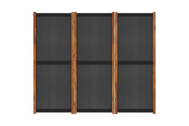 Rumsavdelare 3 paneler svart 210x180 cm - Svart - Rumsavdelare