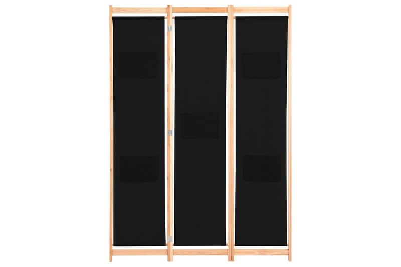 Rumsavdelare 3 paneler 120x170x4 cm svart tyg - Rumsavdelare