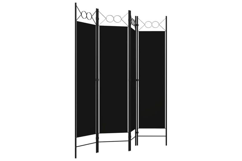 Rumsavdelare 4 paneler svart 160x180 cm - Svart - Rumsavdelare