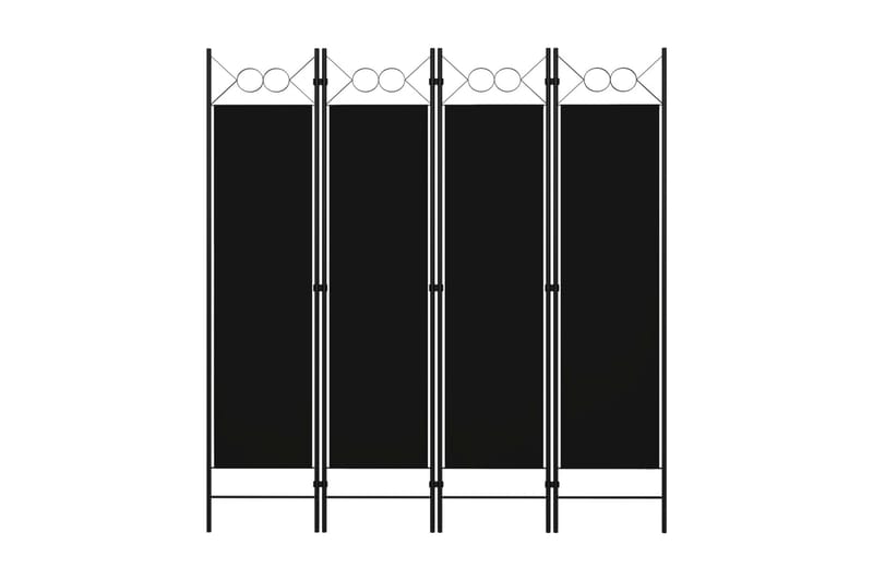 Rumsavdelare 4 paneler svart 160x180 cm - Svart - Rumsavdelare