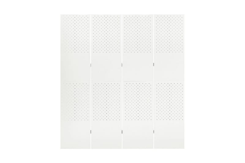 Rumsavdelare 4 paneler vit 160x180 cm stål - Rumsavdelare