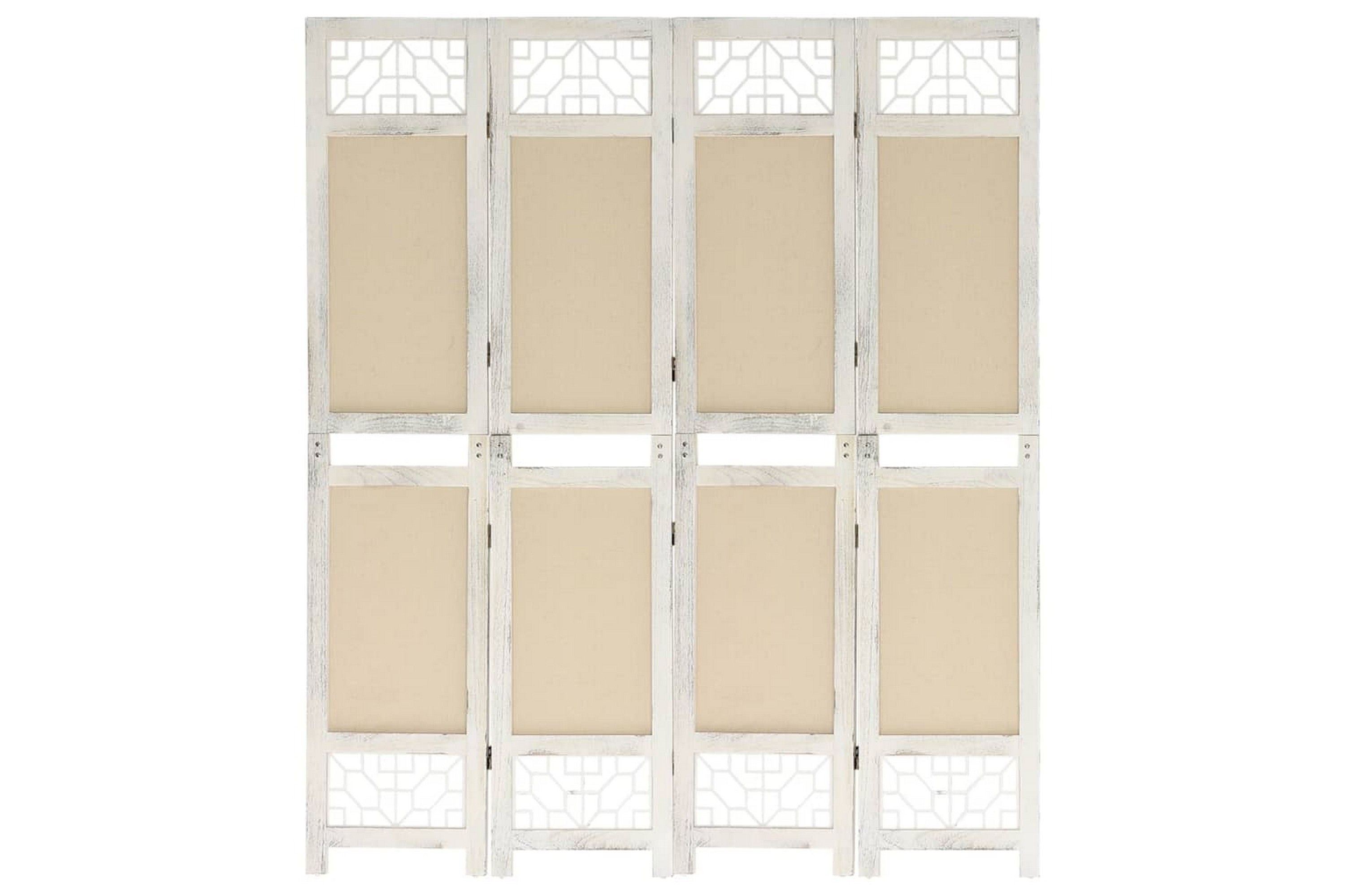 4-Panel Room Divider Cream 140×165 cm Fabric – Kräm