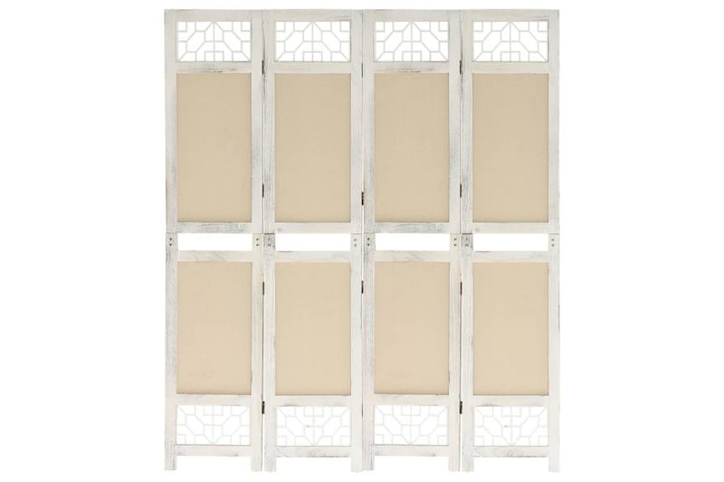 4-Panel Room Divider Cream 140x165 cm Fabric - Kräm - Inredning & dekor - Dekor & inredningsdetaljer - Rumsavdelare