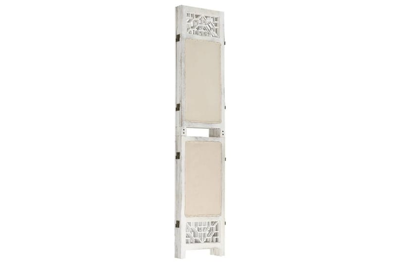 4-Panel Room Divider Cream 140x165 cm Fabric - Kräm - Inredning & dekor - Dekor & inredningsdetaljer - Rumsavdelare