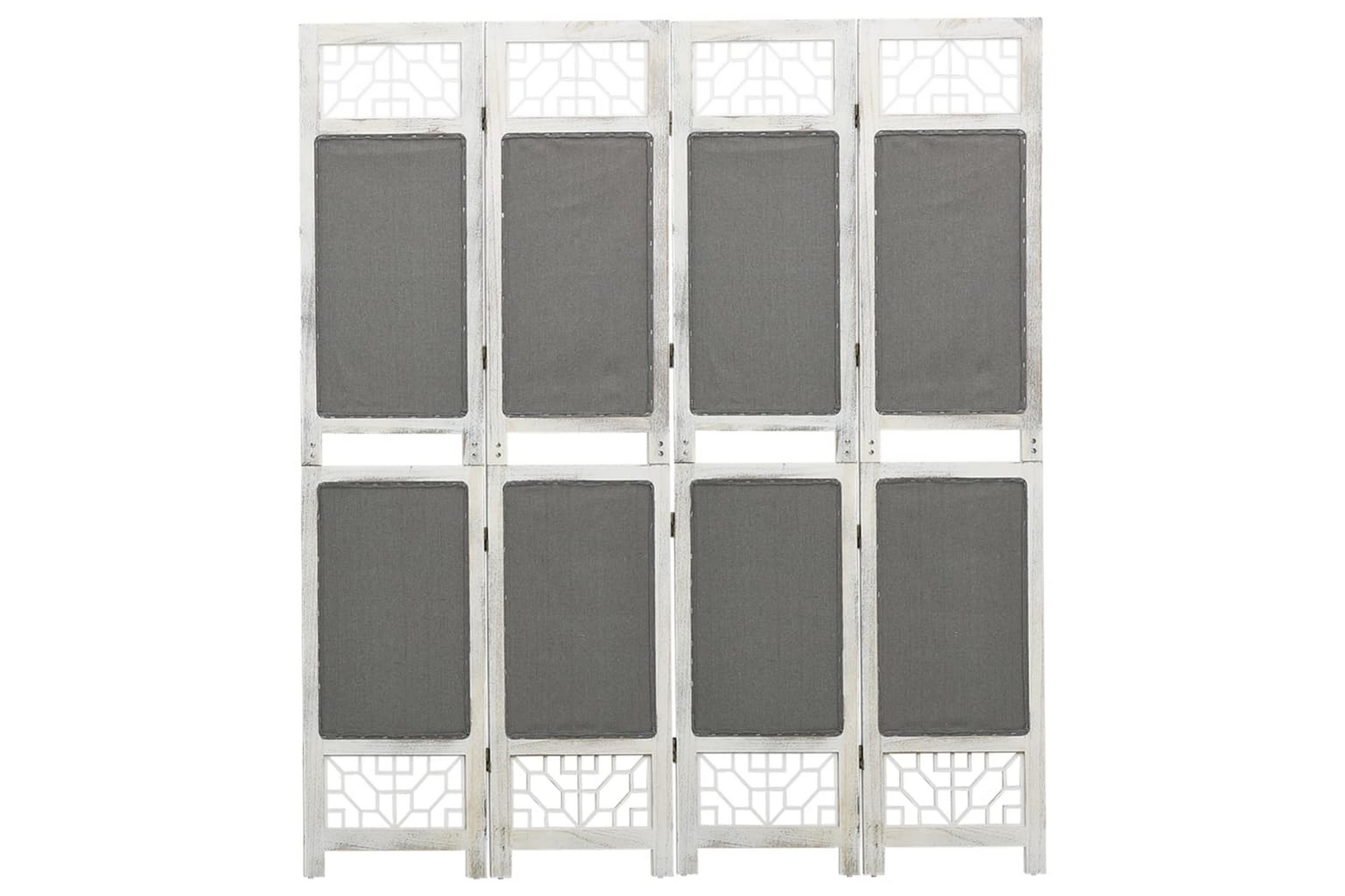 Rumsavdelare 4 paneler grå 140×165 cm tyg – Grå
