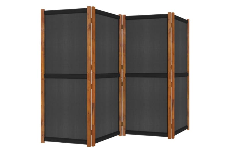 Rumsavdelare 4 paneler svart 280x180 cm - Svart - Rumsavdelare