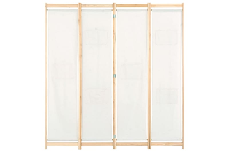 Rumsavdelare 4 paneler 160x170x4 cm gräddvit tyg - Rumsavdelare