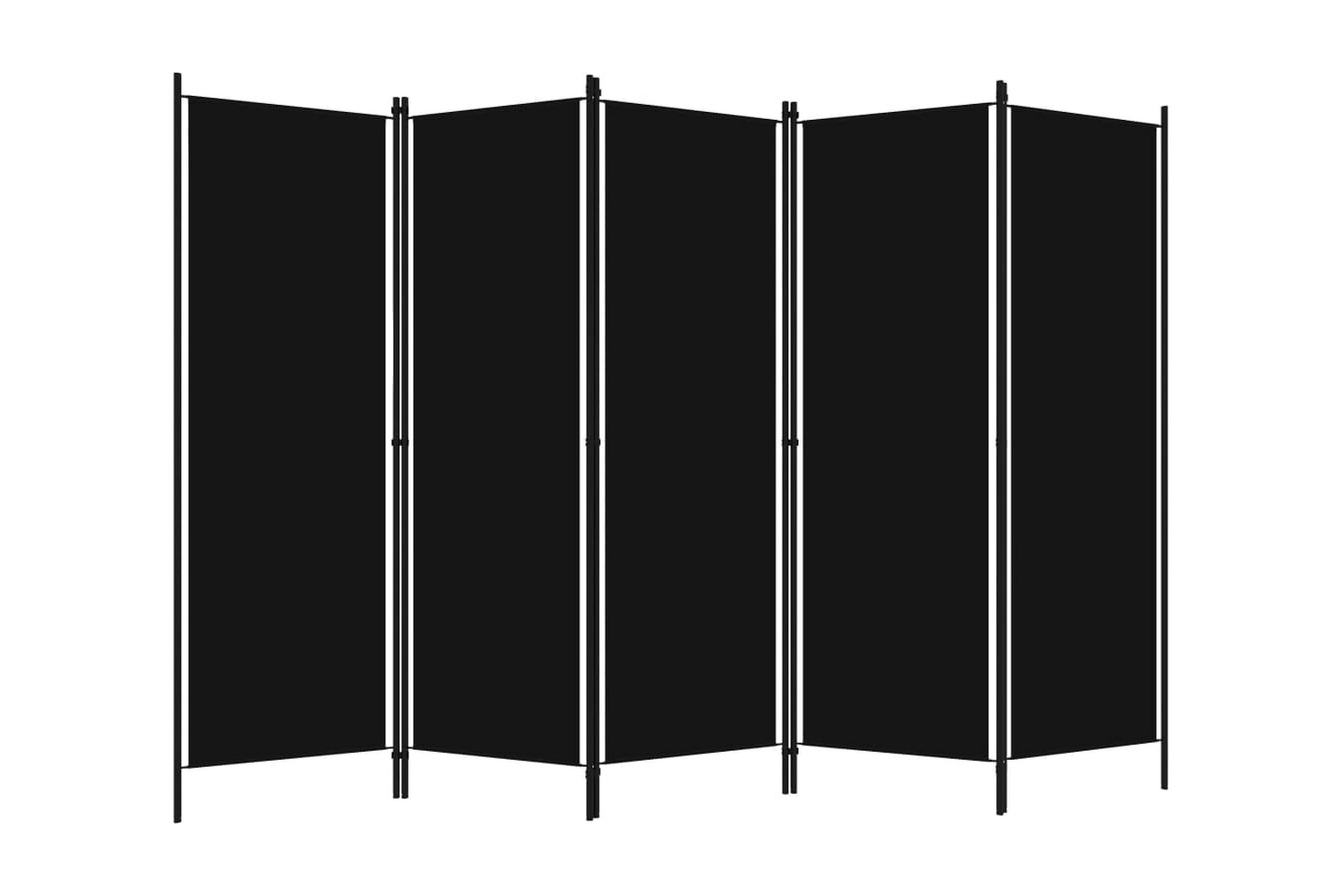 Rumsavdelare 5 paneler svart 250×180 cm – Svart
