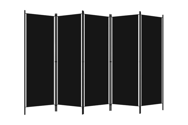 Rumsavdelare 5 paneler svart 250x180 cm - Rumsavdelare