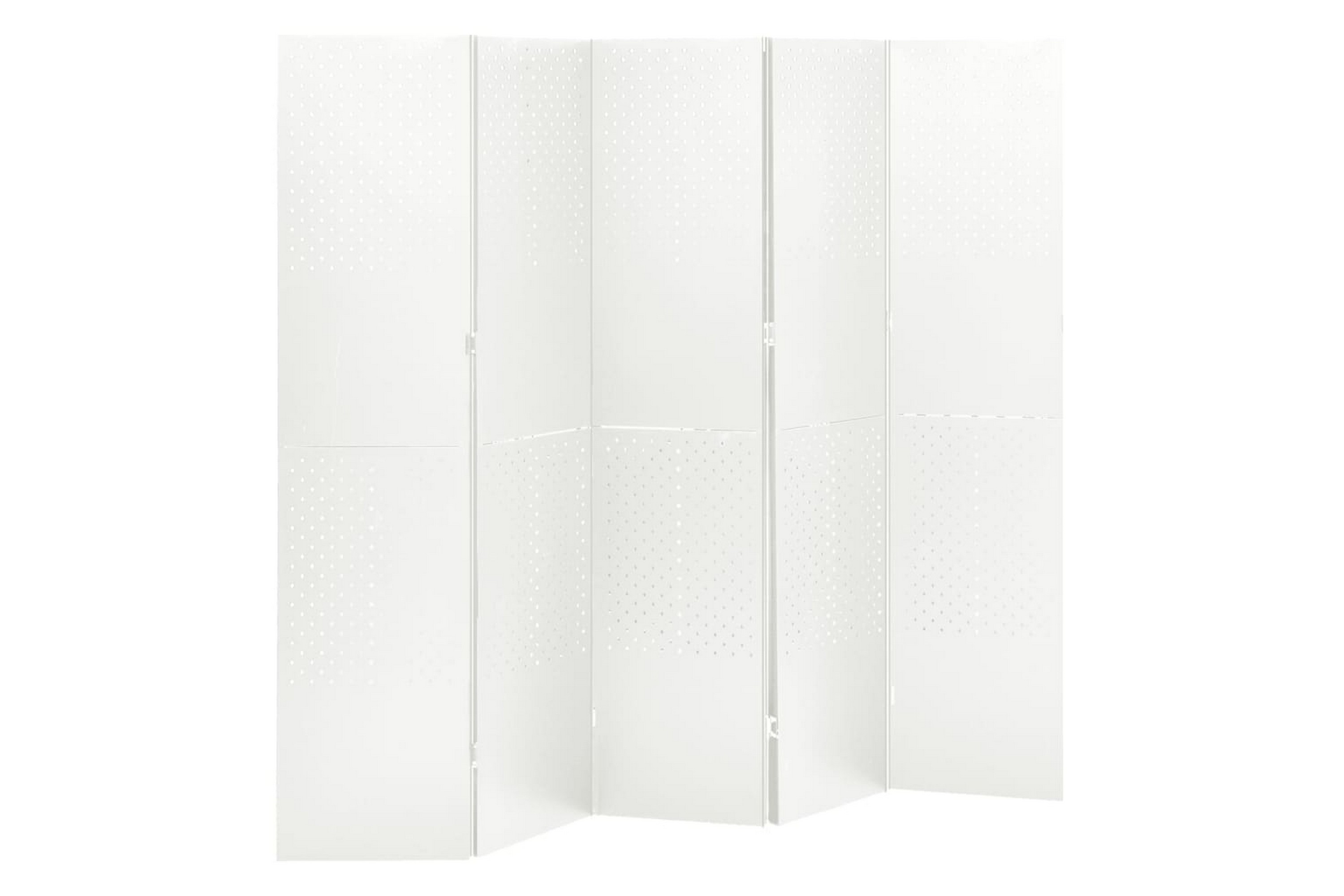 Rumsavdelare 5 paneler 2 st vit 200×180 cm stål –