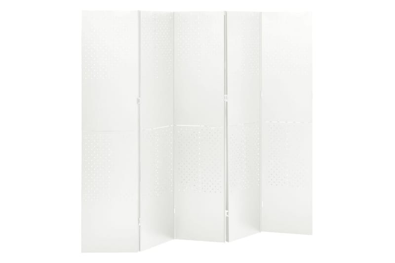 Rumsavdelare 5 paneler 2 st vit 200x180 cm stål - Rumsavdelare
