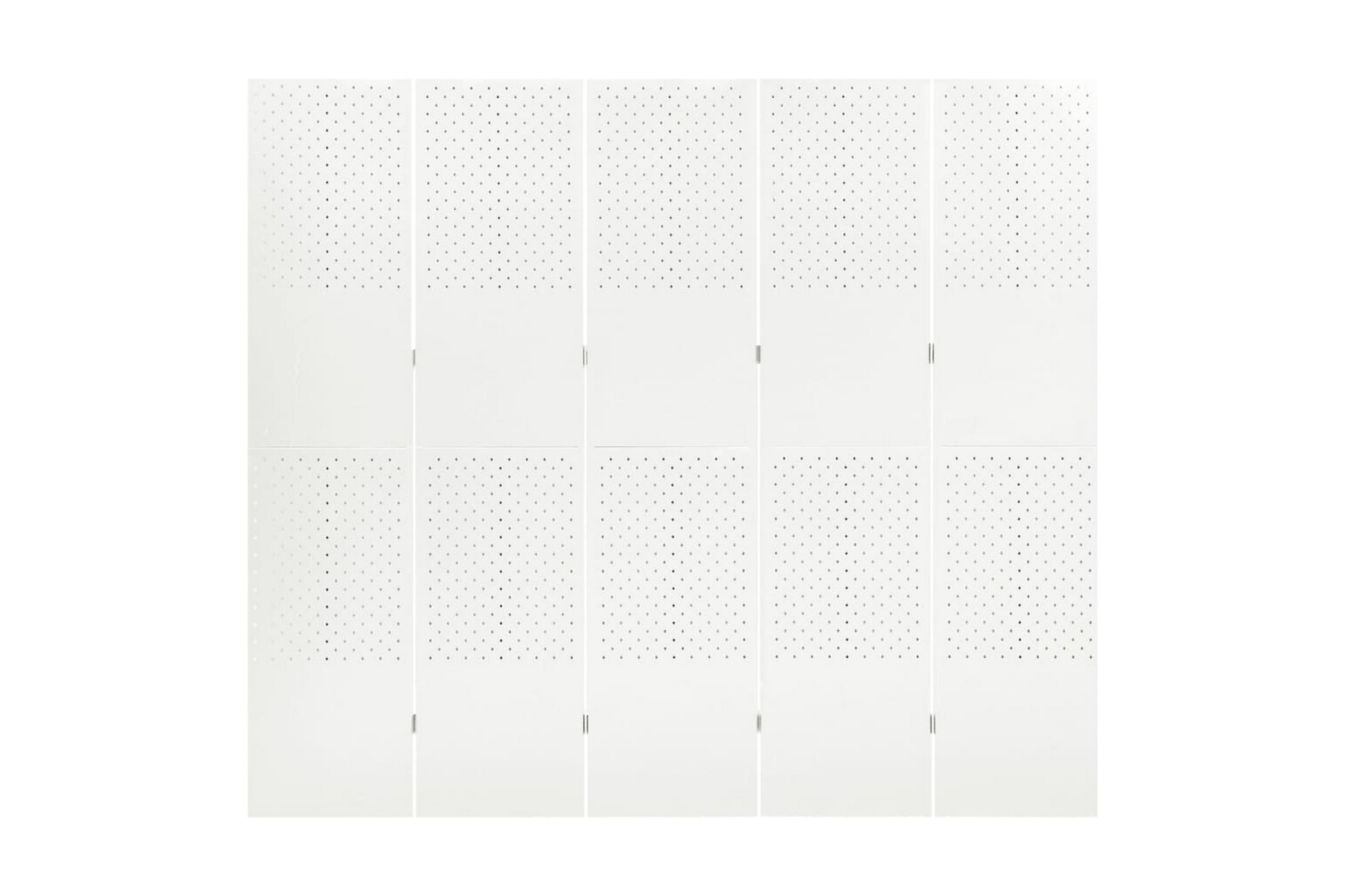 Rumsavdelare 5 paneler vit 200×180 cm stål –