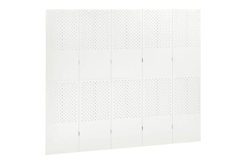 Rumsavdelare 5 paneler vit 200x180 cm stål - Rumsavdelare