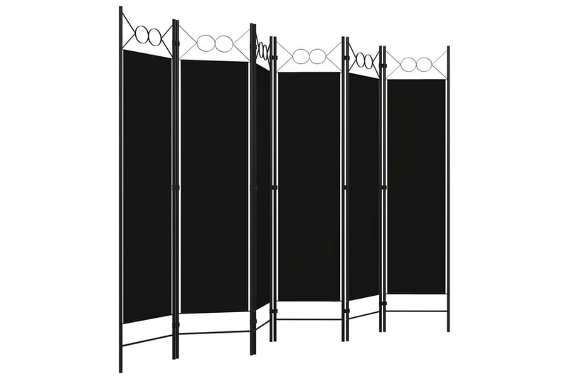 Rumsavdelare 6 paneler svart 240x180 cm - Svart - Rumsavdelare