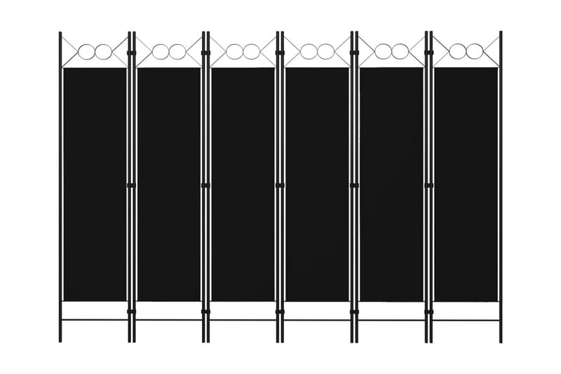 Rumsavdelare 6 paneler svart 240x180 cm - Svart - Rumsavdelare