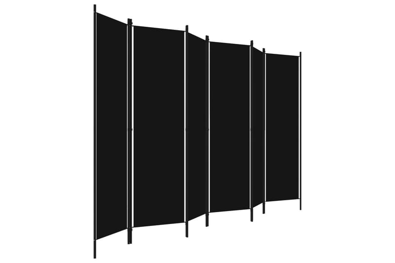 Rumsavdelare 6 paneler svart 300x180 cm - Svart - Rumsavdelare