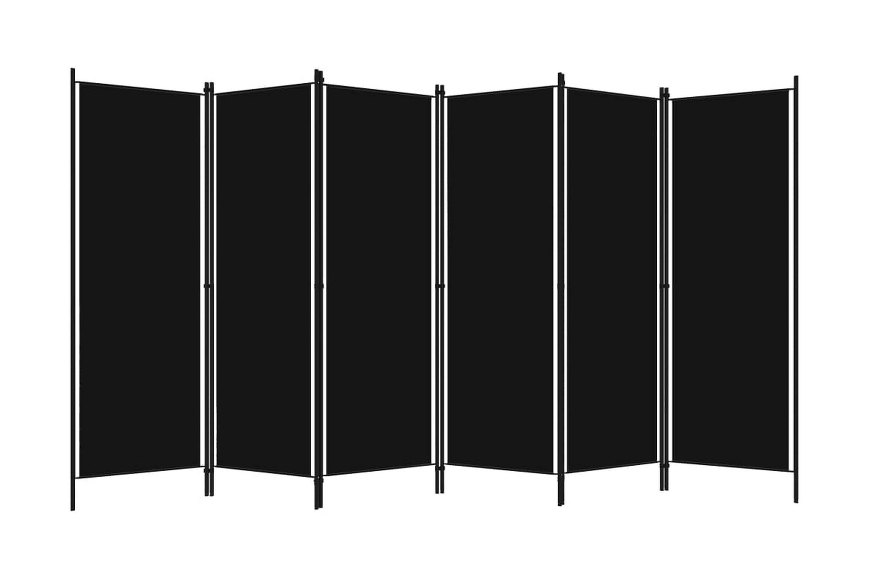 Rumsavdelare 6 paneler svart 300×180 cm – Svart