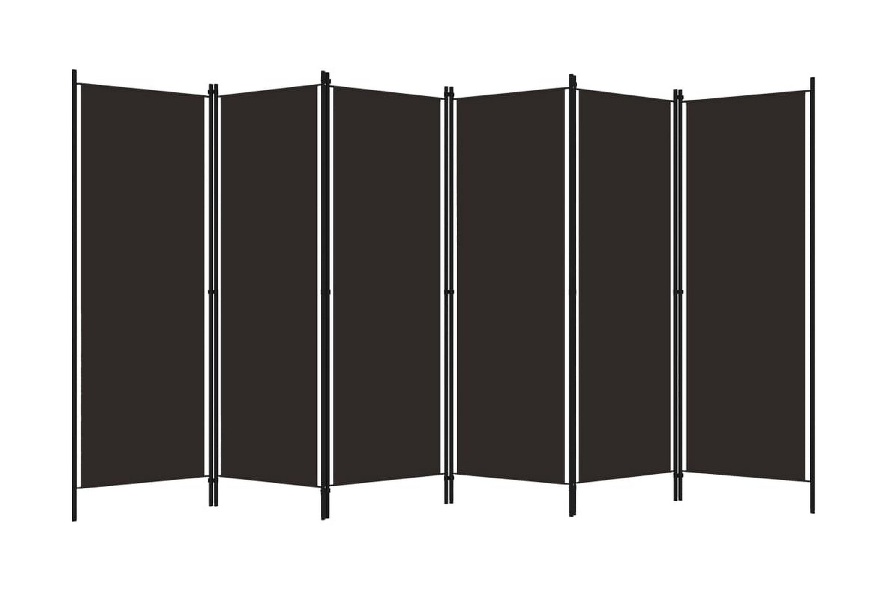 Rumsavdelare 6 paneler brun 300×180 cm – Brun
