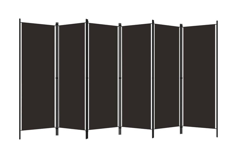Rumsavdelare 6 paneler brun 300x180 cm - Brun - Rumsavdelare