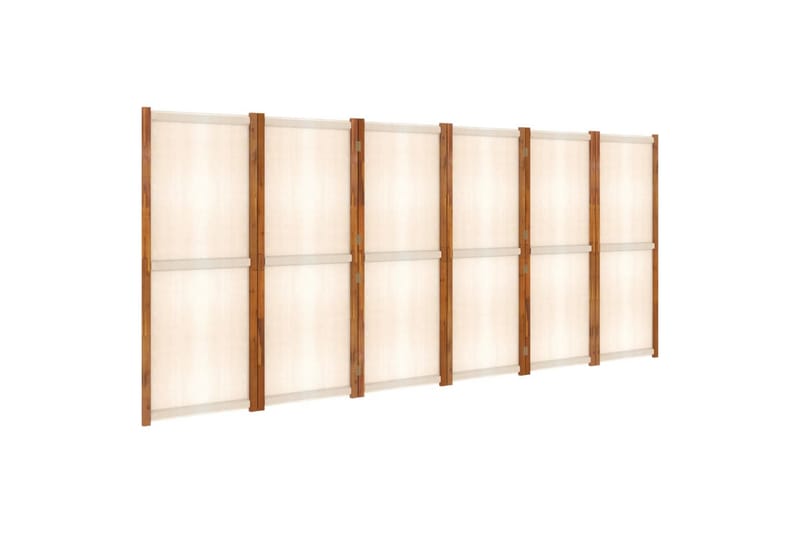 Rumsavdelare 6 paneler gräddvit 420x180 cm - Kräm - Rumsavdelare