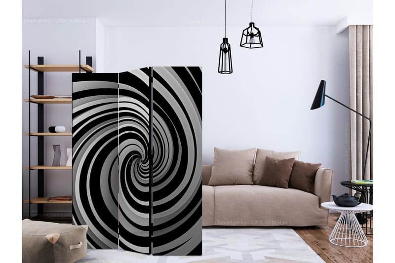 BLACK AND WHITE SWIRL Rumsavdelare 135x172 cm - Artgeist sp. z o. o. - Inredning & dekor - Dekor & inredningsdetaljer - Rumsavdelare