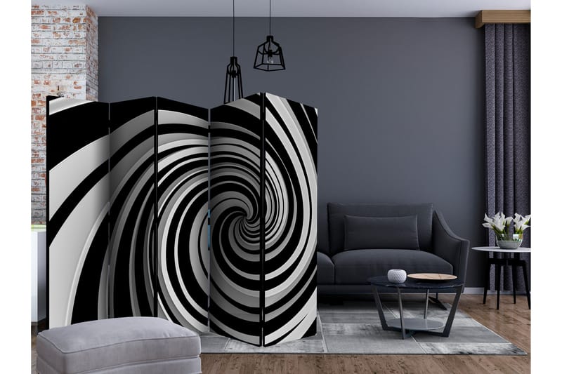 BLACK AND WHITE SWIRL Rumsavdelare 225x172 cm - Artgeist sp. z o. o. - Inredning & dekor - Dekor & inredningsdetaljer - Rumsavdelare