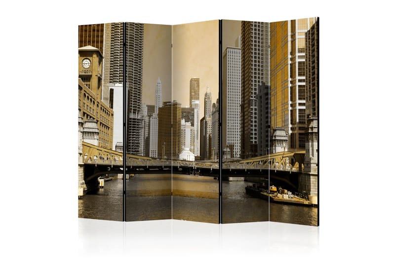 Rumsavdelare - Chicago's bridge (vintage effect) 225x172, Artgeist sp. z o. o.