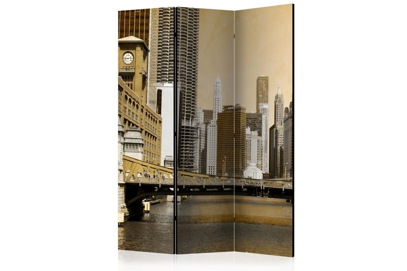 CHICAGO'S BRIDGE (VINTAGE EFFECT) Rumsavdelare 135x172 cm - Artgeist sp. z o. o. - Rumsavdelare