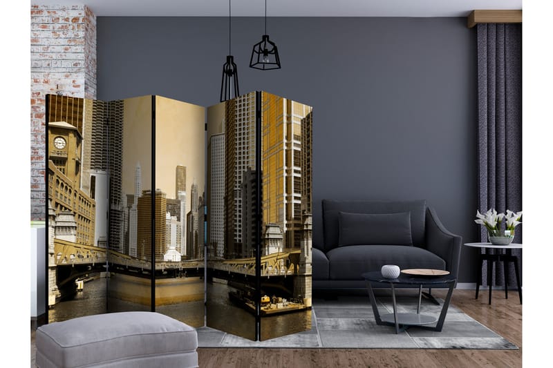 CHICAGO'S BRIDGE (VINTAGE EFFECT) Rumsavdelare 225x172 cm - Artgeist sp. z o. o. - Inredning & dekor - Dekor & inredningsdetaljer - Rumsavdelare