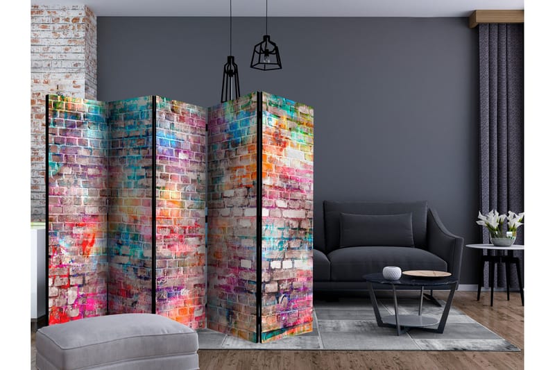 Rumsavdelare - Colourful Brick II 225x172 - Artgeist sp. z o. o. - Inredning & dekor - Dekor & inredningsdetaljer - Rumsavdelare
