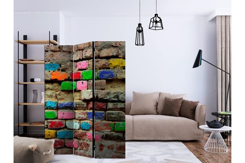 Rumsavdelare - Colourful Bricks 135x172 - Artgeist sp. z o. o. - Inredning & dekor - Dekor & inredningsdetaljer - Rumsavdelare