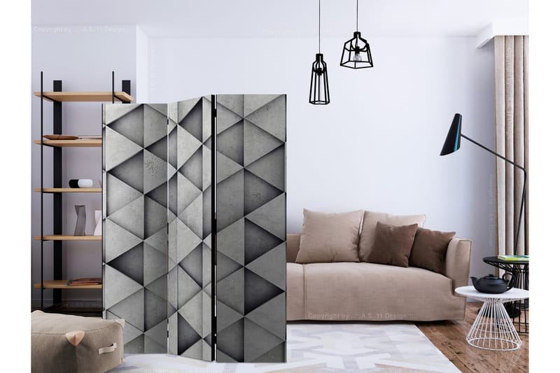 GREY TRIANGLES Rumsavdelare 135x172 cm - Artgeist sp. z o. o. - Inredning & dekor - Dekor & inredningsdetaljer - Rumsavdelare