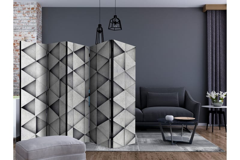 GREY TRIANGLES Rumsavdelare 225x172 cm - Artgeist sp. z o. o. - Inredning & dekor - Dekor & inredningsdetaljer - Rumsavdelare