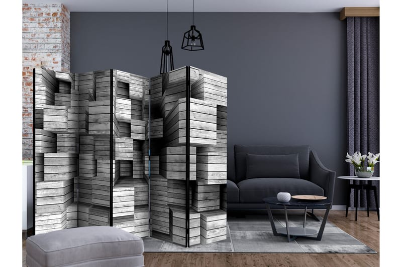 GREY PRECISION Rumsavdelare 225x172 cm - Artgeist sp. z o. o. - Inredning & dekor - Dekor & inredningsdetaljer - Rumsavdelare