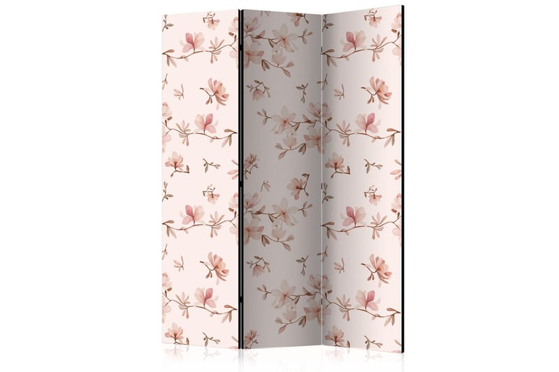 Kadira Fällbar Rumsavdelare 135x172 cm med Magnoliablommor i Tyg, Beige|Rosa