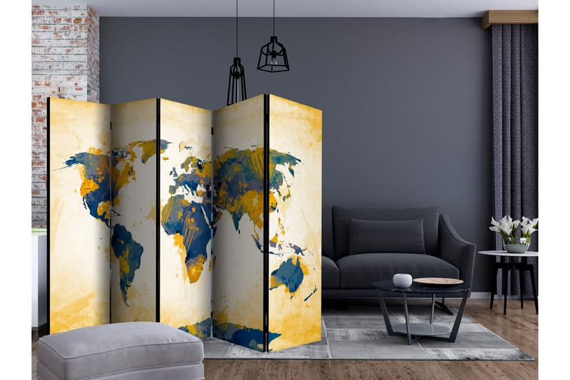 MAP OF THE WORLD SUN AND SKY Rumsavdelare 225x172 cm - Artgeist sp. z o. o. - Inredning & dekor - Dekor & inredningsdetaljer - Rumsavdelare