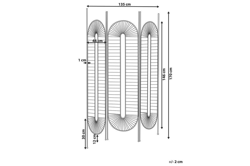 Rumsavdelare med 3 paneler Noale Guld - Guld - Inredning & dekor - Dekor & inredningsdetaljer - Rumsavdelare