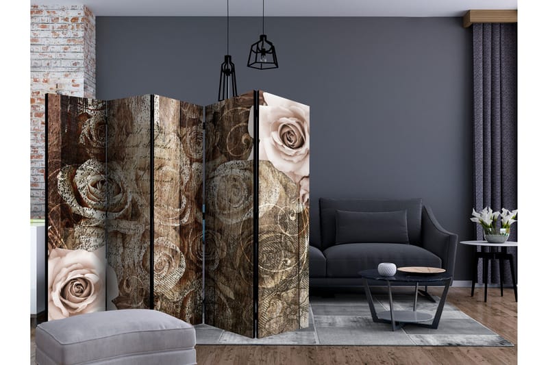 Rumsavdelare - Old Wood & Roses II 225x172 - Artgeist sp. z o. o. - Inredning & dekor - Dekor & inredningsdetaljer - Rumsavdelare